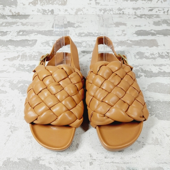 New Loeffler Randall Benton Woven Slingback Leather Sandal in Dark Sand V534 - Picture 3 of 11